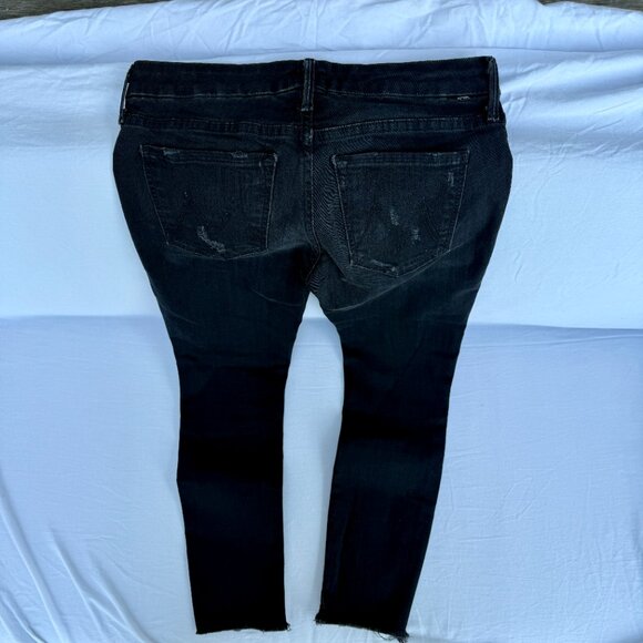 MOTHER  The Looker Crop Jeans Black Washed - Picture 3 of 10